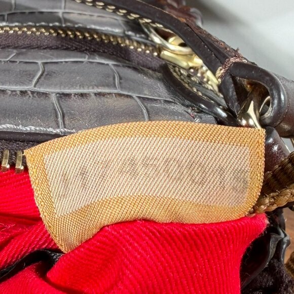 Dooney & Bourke Gray Croc-Embossed Leather Oakdale Crossbody Bag - Picture 8 of 15